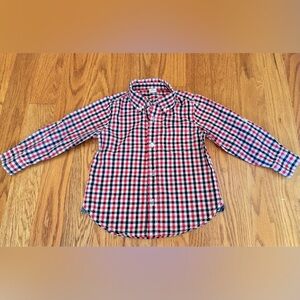 Gap Boys’ Toddler Red, White, and Blue Button Down Shirt, size 3T